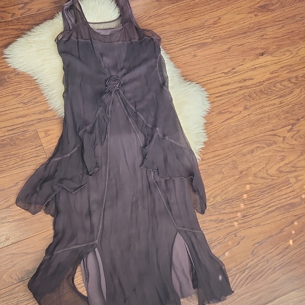 Nataya Vintage Chiffon Plum Colored Dress